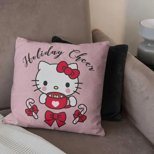 Vista 2 de Northwest Almohada Hello Kitty, 18 x 18 pulgadas, Cocoa Cutie
