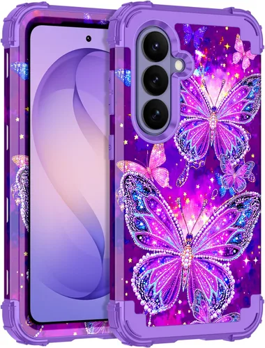 Vista 25 de Rancase para Galaxy S25, Funda de tres capas, protección resistente a los golpes, paraguas de plástico duro + funda protectora de goma de silicona