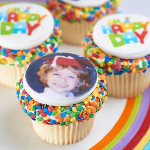 Vista 6 de Gránulos brillantes de confeti arcoíris para decoración de pasteles