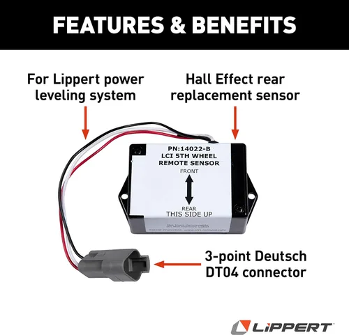 Vista 3 de Lippert - Sensor trasero remoto de nivel automático 3.0 de repuesto para sistema de nivelación eléctrica en caravanas de 5ª rueda, conector Deutsch
