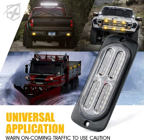 Vista 5 de Xprite Kit de 24 luces estroboscópicas LED ámbar de montaje en superficie con panel de control, conjuntos de luces de advertencia de emergencia