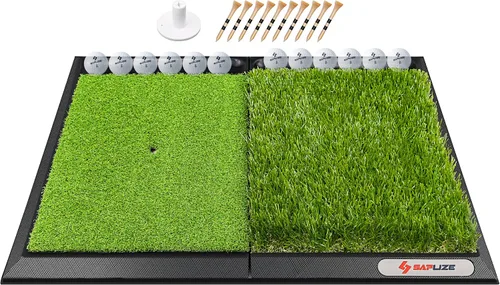 Vista 8 de SAPLIZE Alfombrilla de golpe de golf plegable y resistente con respaldo de EVA de 10 mm para swing y astillado en interiores y exteriores