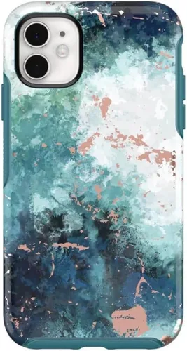 Vista 2 de OtterBox iPhone 12 Mini (solamente) - Funda de la serie Symmetry - Seas The Day - Ultra-Sleek - Compatible con carga inalámbrica - Bordes elevados