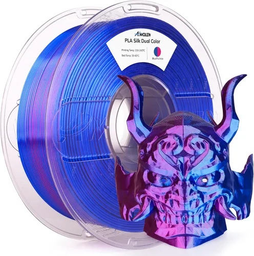 Vista 13 de AMOLEN Filamento PLA de Seda para Impresora 3D, Filamento PLA Kingfisher Rainbow Multicolor Brillante 1.75mm, Filamento de Impresión 3D PLA