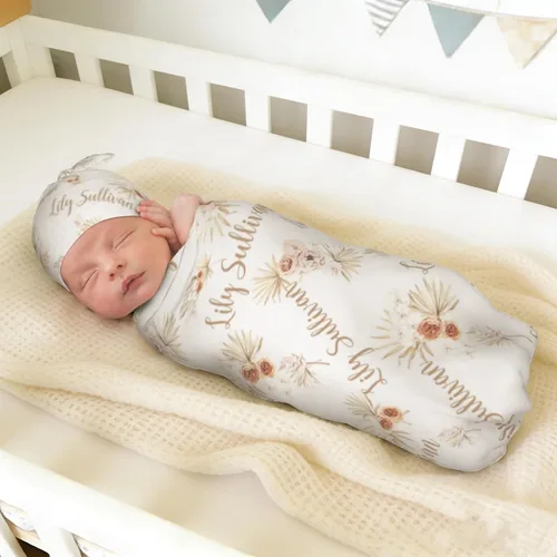 Vista 3 de Mantas de bebé personalizadas: diseños personalizados para niñas y niños, regalos perfectos