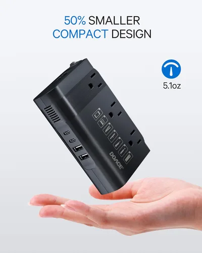Vista 7 de DOACE Convertidor de voltaje de 350 W de EE. UU. a Europa - Convertidor de 220 V a 110 V para viajes europeos, combo de adaptador de corriente