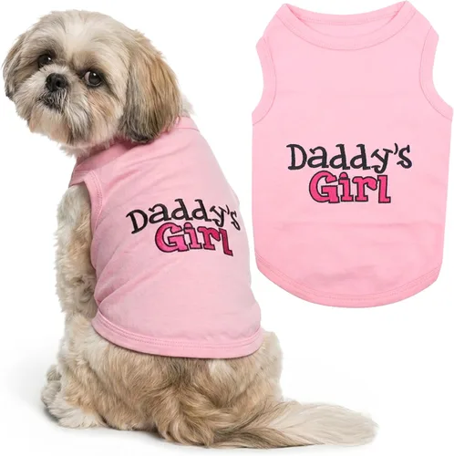 Vista 32 de Parisian Pet - Camiseta para perros y gatos, con texto en inglés Daddy's Girl, 2XS