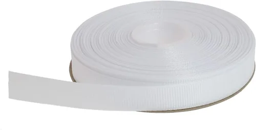 Vista 37 de Cinta de grogrén sólido de 25 yardas cada rollo, borde tejido 100% poliéster (1 pulgada, beige)
