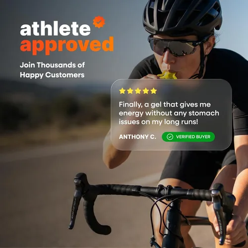 Vista 5 de Real Banana - Gel energético apto para el estómago para corredores, ciclismo y ejercicio, 12 paquetes de gel energético, 0.71 onzas de carbohidratos