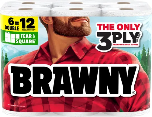 Vista 11 de Brawny Tear-A-Square - Toallas de papel de 3 capas, 8 rollos triples = 24