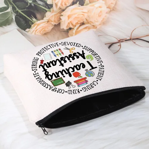 Vista 3 de POFULL Regalo de agradecimiento para asistente de maestro, regalo de asistente de enseñanza, regalo de jubilación, asistente de enseñanza, bolsa