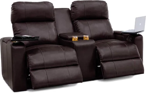 Vista 10 de Seatcraft Octavius - Sofá marrón con asiento de cine en casa con mesa