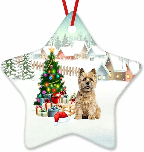 Vista 118 de Prezzy Airedale Terrier - Adorno para decoración de árbol de Navidad, regalos lindos para amantes de los perros, para familiares y amigos, nuevo