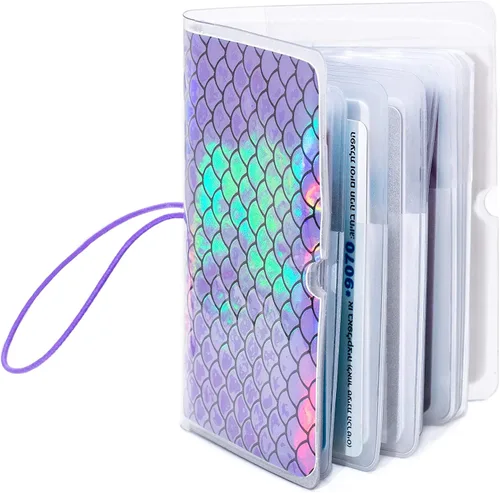 Vista 4 de Soporte para tarjetas de crédito para mujeres, soporte para cupones de tarjetas de fidelidad y organizador con 32 ranuras para tarjetas, Sirena