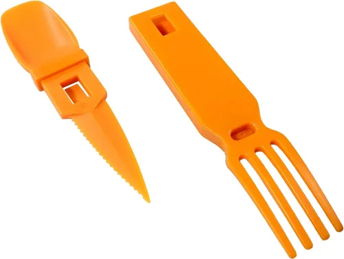 Vista 12 de ASR Outdoor Utensilios de plástico portátiles 3 en 1, accesorios de camping, color azul