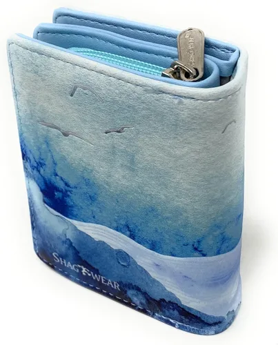Vista 2 de Shag Wear Mystic Dolphin - Cartera pequeña de verano para mujeres y adolescentes, vegana, color azul sintético, 4.5 pulgadas, Mystic Dolphin Azul