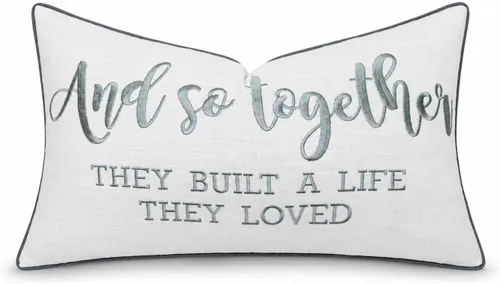 Vista 11 de Funda de Cojín Decorativo Romántico para Pareja, Sentimiento de Amor Bordado, Refranes Decorativos, Acento Lumbar - Decoración de Frases Acogedoras