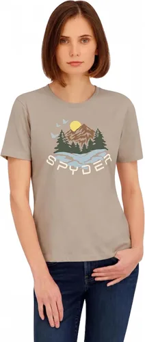 Vista 6 de Spyder Camiseta de manga corta con estampado Mountain Sunset para mujer Orquídea