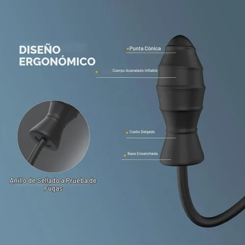 Vista 5 de Tapón anal inflable de silicona expandible.