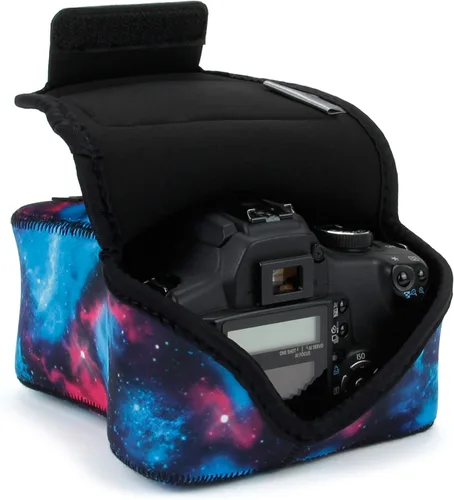 Vista 12 de USA GEAR Funda para cámara réflex digital con tecnología de DuraNeoprene, almacenamiento de accesorios y aberturas para correa – Funciona con Nikon