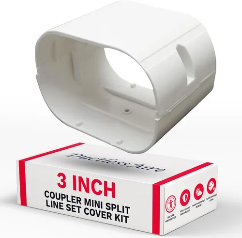 Vista 12 de DuctlessAire Mini Split Line Set Cover – Cubiertas de línea para condensador Mini Split, sistemas de aire central, HVAC, bombas de calor y más