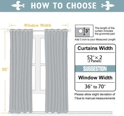 Vista 72 de ChrisDowa - Cortinas cortas para ventana de 40 pulgadas para dormitorio - Cortinas cortas con ojales y aislamiento térmico para oscurecer