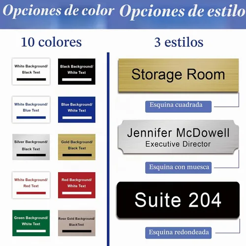 Vista 2 de Placa de identificación personalizada grabada para puerta o pared, placa de identificación personalizada para puerta de oficina con adhesivo