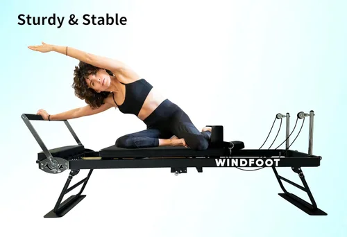Vista 13 de Pilates Reformer Machine Equipment with Springs & Cords for Home Workout, Foldable Pilates Equipment with Jump Board for All Level Users
