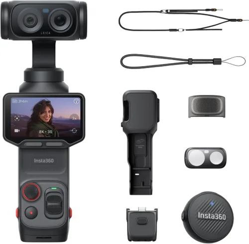 Vista 16 de Insta360 Luna Ultra Creator Bundle - Cámara de vlogging de 8K con lentes Leica duales, zoom de 12 ×, sensor de 1 pulgada, pantalla táctil negro