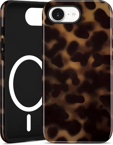 Vista 50 de Jusy Compatible con MagSafe Brown Tortoise Shell Print Phone Case para iPhone 7/8/SE, funda protectora magnética de lujo de TPU suave