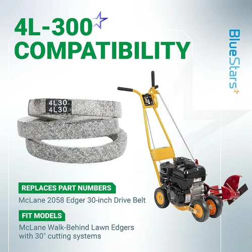 Vista 3 de BlueStars Correa de transmisión 4L-300 – Compatible con máquina McLane Edge recortadora, repuesto para cortadora de césped Mclane Edger de 30
