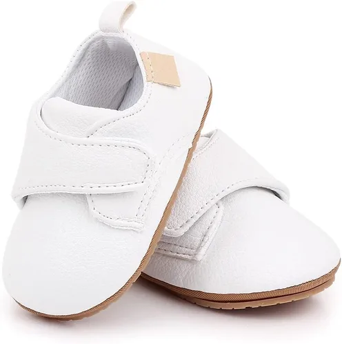 Vista 4 de Methee Baby Boys Girls Shoes Soft Sole Non-Slip PU Leather Baptism Christening Shoes Infant First Walker Shoes Toddler Crib Shoes Newborn Loafers