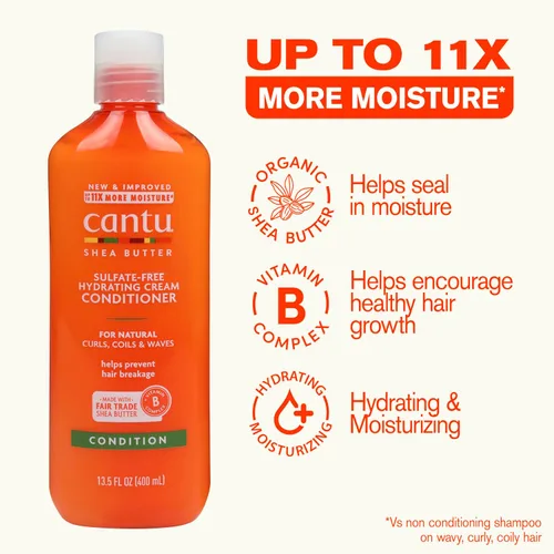 Vista 3 de Cantu - Acondicionador de crema hidratante de manteca de karité, para cabello natural, 13.5 onzas