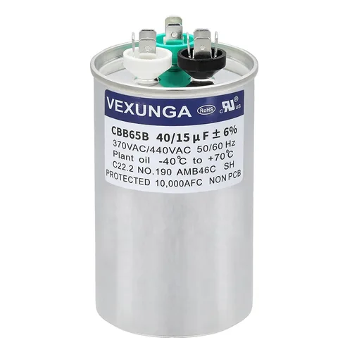 Vista 41 de VEXUNGA Capacitor Dual de Arranque Redondo A/C de 50/5 uF 50+5 MFD 370VAC o 440VAC CBB65 CBB65B Capacitores de Aire Acondicionado para Motor