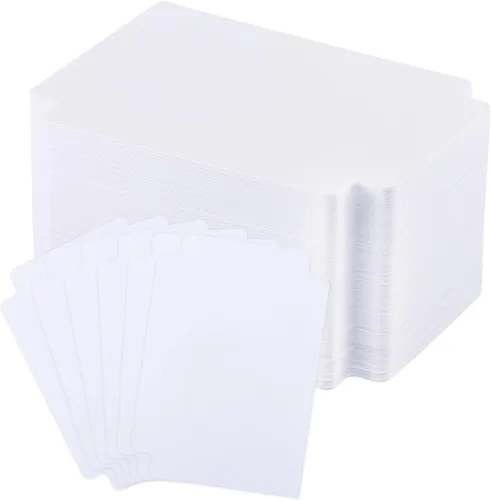 Vista 8 de 100 separadores de tarjetas intercambiables, separadores de tarjetas de plástico, separador multicolor esmerilado con pestañas, vertical estándar