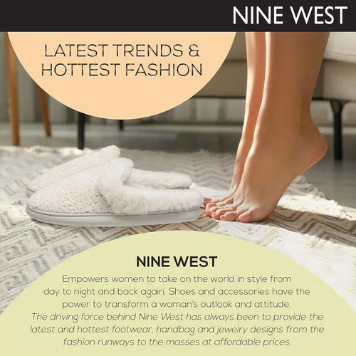 Vista 7 de Nine West Womens Cozy Warm Memory Foam Non Slip Indoor Outdoor Winter House Shoes
