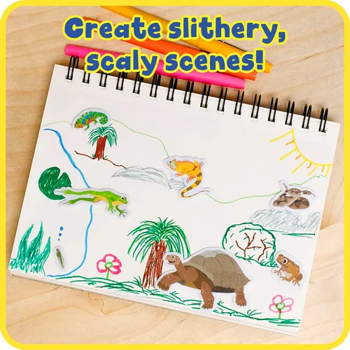 Vista 5 de Ready 2 Learn Calcomanías de espuma – Reptiles y anfibios – Paquete de 184 – Calcomanías autoadhesivas para niños – Calcomanías 3D de serpiente
