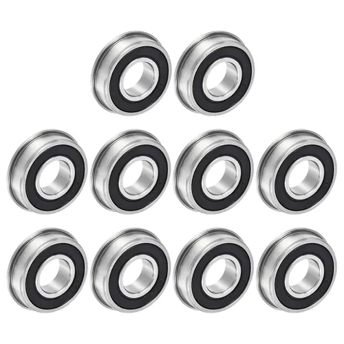 Vista 11 de uxcell FR8-2RS Rodamiento de bolas con brida de 1/2 x 1-1/8 x 5/16 pulgadas de doble sellado de acero cromado, 4pcs