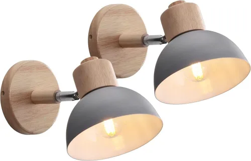 Vista 17 de Adjustable Scandinavian Wall Lamp E27 Lighting Fixture Retro Industrial Style for Bedroom Living Room Hallway(Amarillo,1 Pieza)