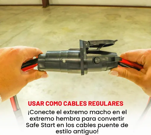Vista 6 de Safe Start Cable de puente Cables de puente resistentes para camiones, SUV Arrancador de auto rescate Conexión rápida, luces integradas