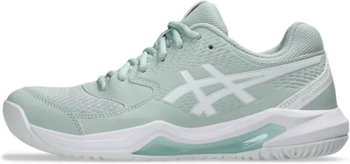 Vista 10 de ASICS Zapatos de tenis para mujer, Gel-Dedicate, 8 Blanco/Plata pura