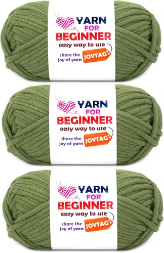 Vista 15 de Hilo de Ganchillo para Principiantes Verde Manzana Hilo de Algodón para Tejer y Tejido - Kit de Ganchillo para Principiantes - 3 * 50g