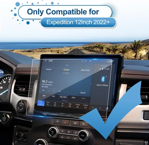 Vista 2 de Protector de pantalla Expedition 2022 2023 2024 para Ford Expedition (XL STX/XLT/Limited/Timberline) Pantalla táctil SYNC4 de 12 pulgadas, vidrio