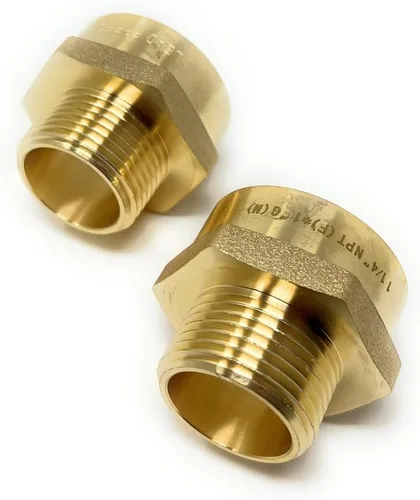 Vista 40 de Adaptador de latón sin plomo Cascada, rosca G británica BSPP macho a NPT hembra (1" x 1" (1 pieza))