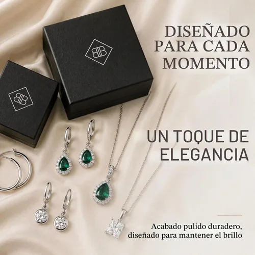 Vista 7 de B. BRILLIANT Collar solitario de plata de ley AAA con circonita cúbica de corte princesa de 0.276 in para damas de honor Plata esterlina
