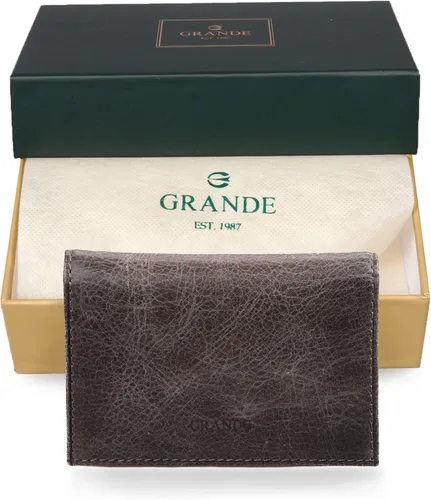 Vista 5 de Grande -3601 Cartera unisex, Gris (rustic gray), Pequeña funda magnética delgada y minimalista para tarjetas