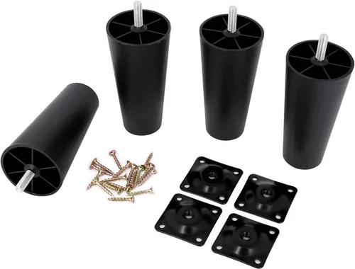 Vista 5 de Patas de plástico para sofá de 4.6 pulgadas, paquete de 4 patas cónicas para sofá/sofá/silla/silla con tornillos de rosca M8, patas de repuesto