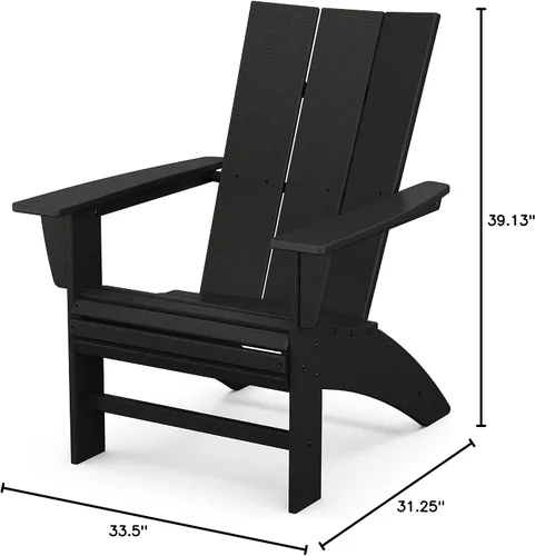 Vista 3 de POLYWOOD Silla Adirondack moderna Curveback Negro