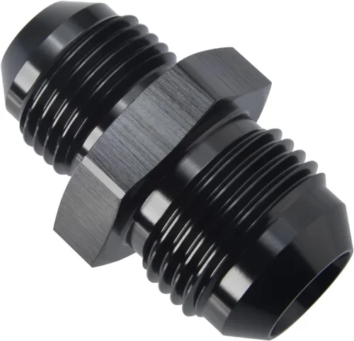 Vista 30 de 3AN macho a 3AN macho Flare 45 grados Unión acoplador adaptador de montaje aluminio negro