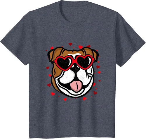 Vista 50 de Bulldog Valentine - Camiseta para amantes de las gafas de sol para perros, Negro